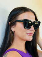 FREYRS Portofino Women's Fashion Cat Eye Sunglasses featuring biodegradable acetate frames and nylon lenses, offering 100% UV protection and an elegant oversized cat eye design.