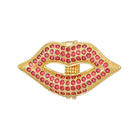 GEMELLI GOLD & SILVER PLATED SLIDER CHARM WITH CZ DETAILING - LIPS - Bracelet