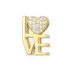 GEMELLI GOLD & SILVER PLATED SLIDER CHARM WITH CZ DETAILING - LOVE LETTER - Bracelet