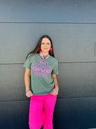 GIVE THANKS COMFORT COLORS TEE- MOSS - Tops