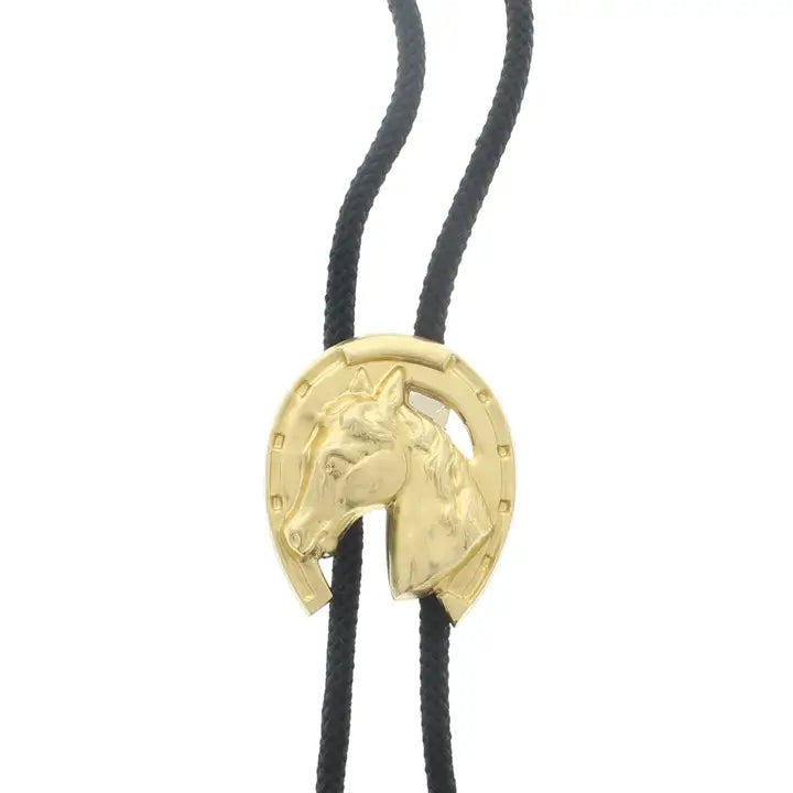 HORSE SHOE BRASS BOLO - Necklaces