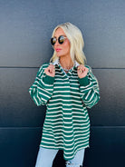 HUNTER GREEN AND CREAM RUGBY POLO SHIRT