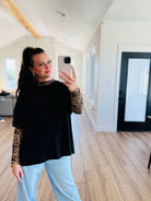 LEOPARD SHEER TOP - Tops
