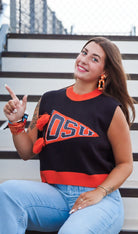 LINNY & CO KENNEDY STATEMENT EARRINGS ORANGE CHECKERED - Earrings