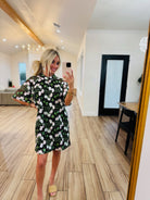 LULU SHORT SLEEVE MINI CAFATAN- VINE BY BUDDY LOVE - Dress