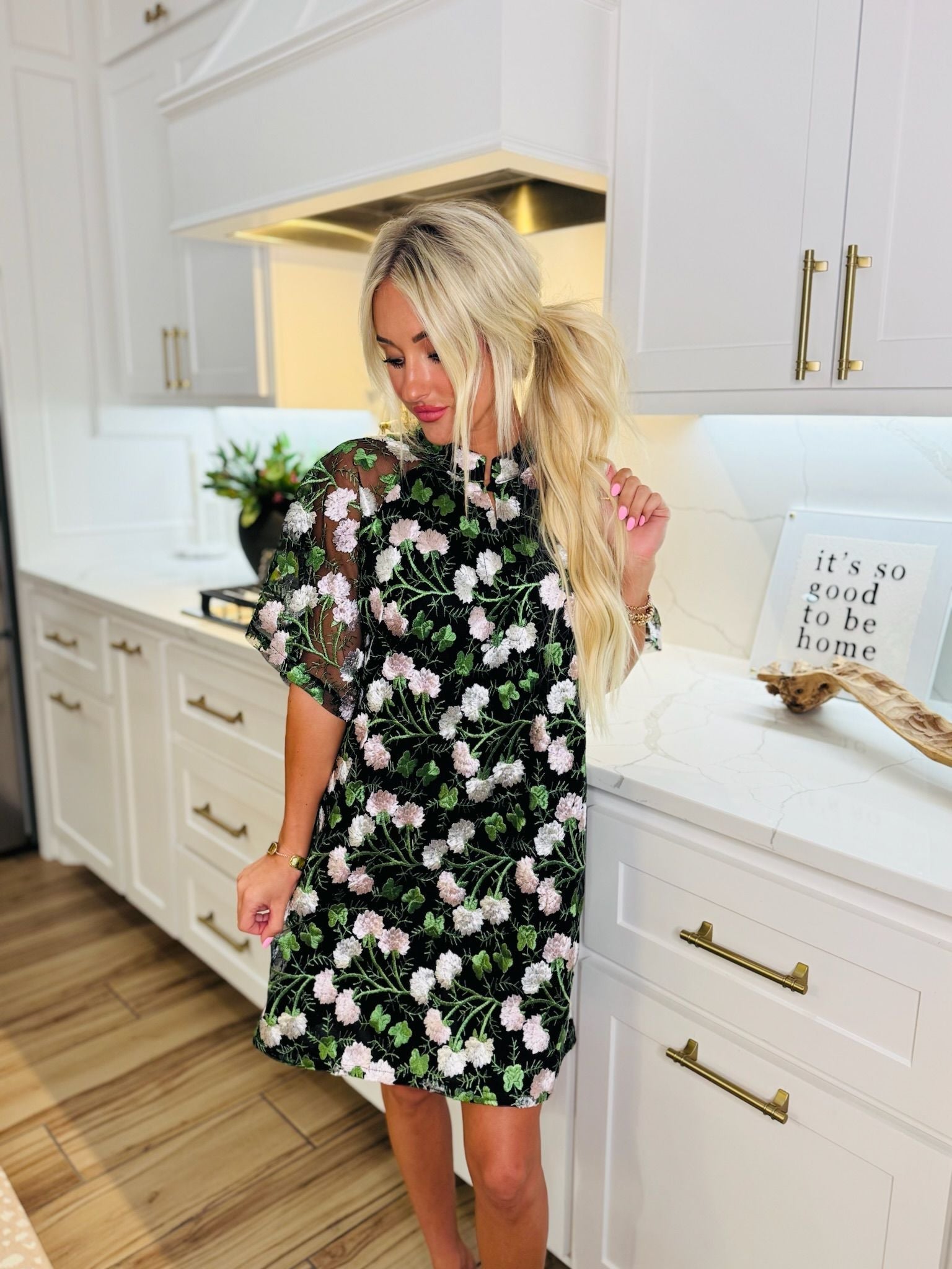 LULU SHORT SLEEVE MINI CAFATAN- VINE BY BUDDY LOVE - Dress