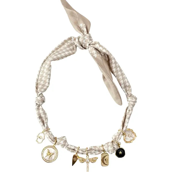 MALLORY HERRINGBONE SCARF CHARM NECKLACE - Necklaces