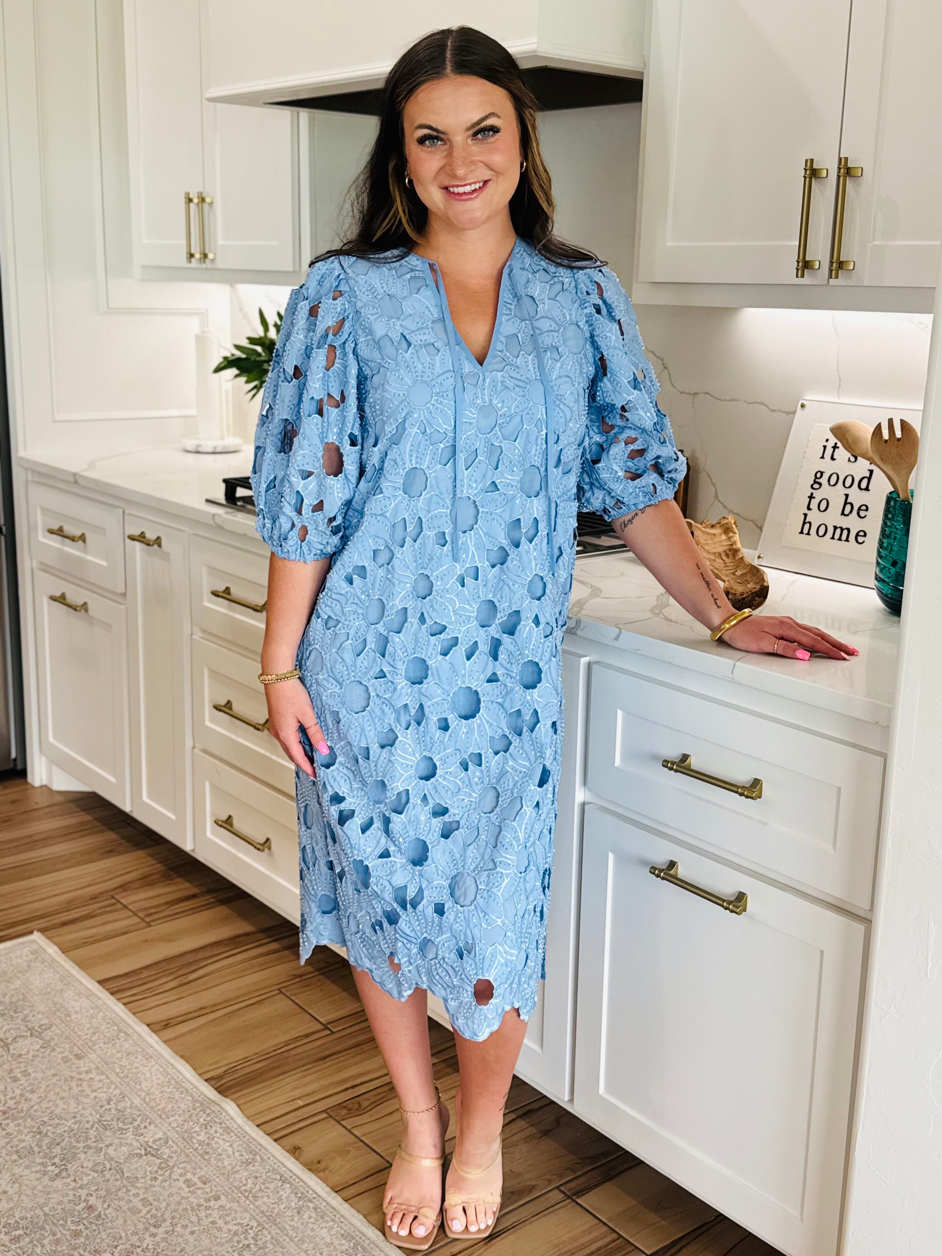 Pamela Poppy Maxi Dress by Buddy Love styled with sandals, ideal for romantic dinners and chic outings.