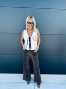 PEACH LOVE WESTERN PATCH VEST - Tops