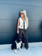 PEACH LOVE WESTERN PATCH VEST - Tops