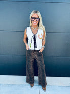 PEACH LOVE WESTERN PATCH VEST - Tops