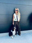 PEACH LOVE WESTERN PATCH VEST - Tops