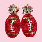 SPARKLING AND BEADED RED AND GOLD FOOTBALL SPIRIT EARRINGS- GAME DAY STATEMENT (Copy)
