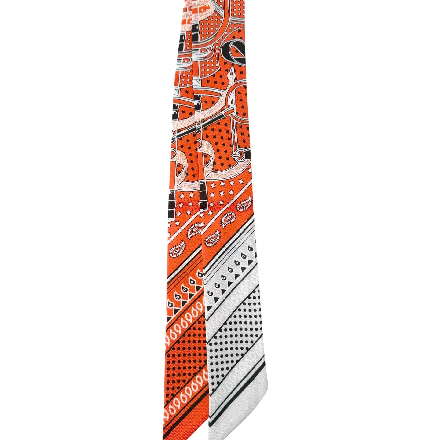 SATIN SCARF FOR INITIALS OR CHARM BRACELET AND/OR NECKLACE - ORANGE