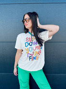 SLOW DOWN YOU’RE DOING FINE TEE- CREAM - Tops