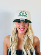 Front view of the TAKE ME OUT TO THE BALLGAME TRUCKER HAT, designed for comfort and adventure.
