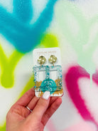 TAYLOR SHAYE BLUE CONFETTI DROP EARRINGS - Earrings